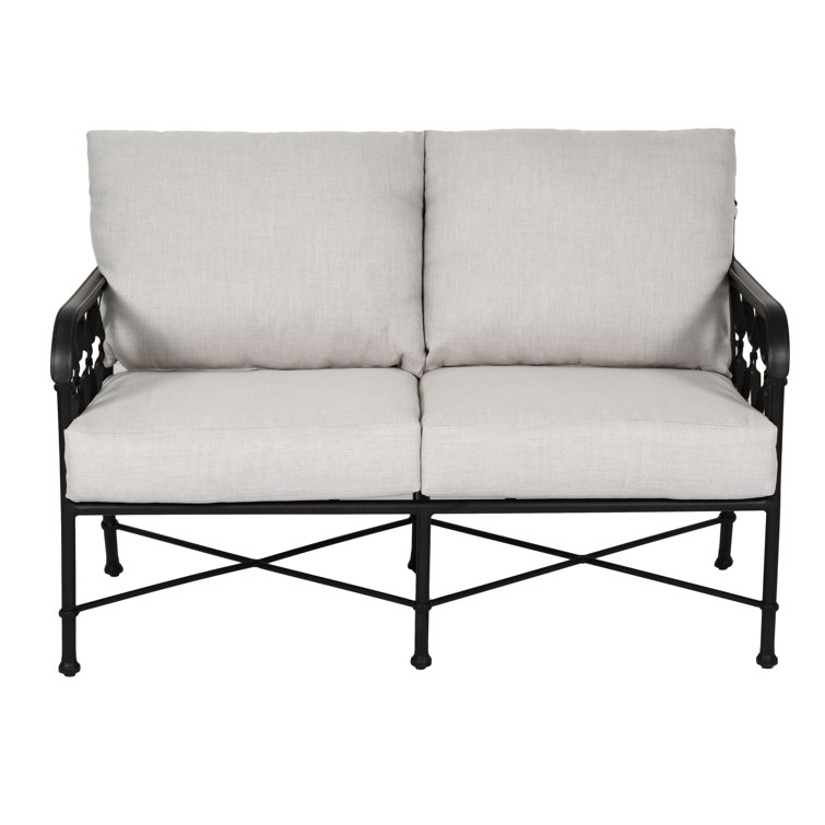 Castelle 50.5" Wide Outdoor Loveseat with Sunbrella Cushions Perigold